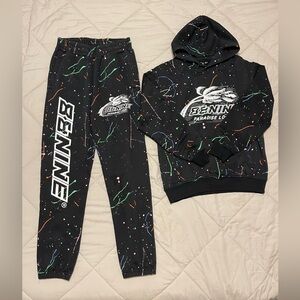 Black with Multi-Color Neon Print